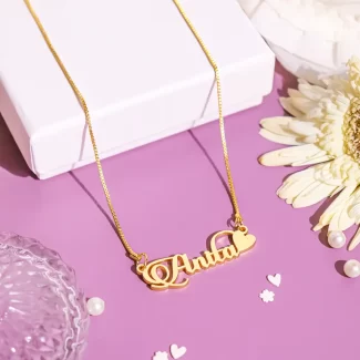 Candlescript Heart Style Name Necklace