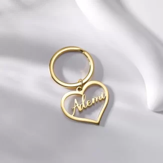 Heart Name Keychain