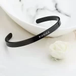 Black Personalized Engraved Name Kada